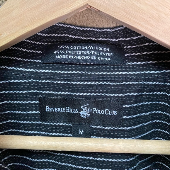 Black Downward Striped Button Up Shirt - Picture 3 of 3